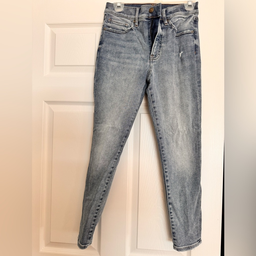 Express skinny high rise jeans, size 4 short